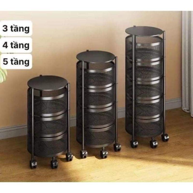 Kệ tròn đa năng có bánh xe 5 tầng