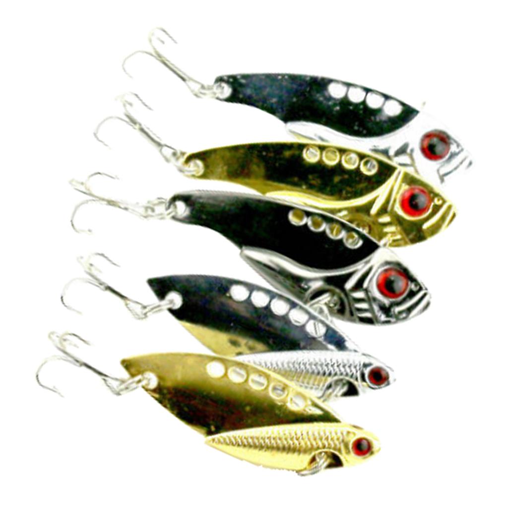 5 Pieces Mixed Colors VIB Spoon Fishing Hard Lure Bass Crank Bait Vibration Fishing Tackle Tools Artificial Bait