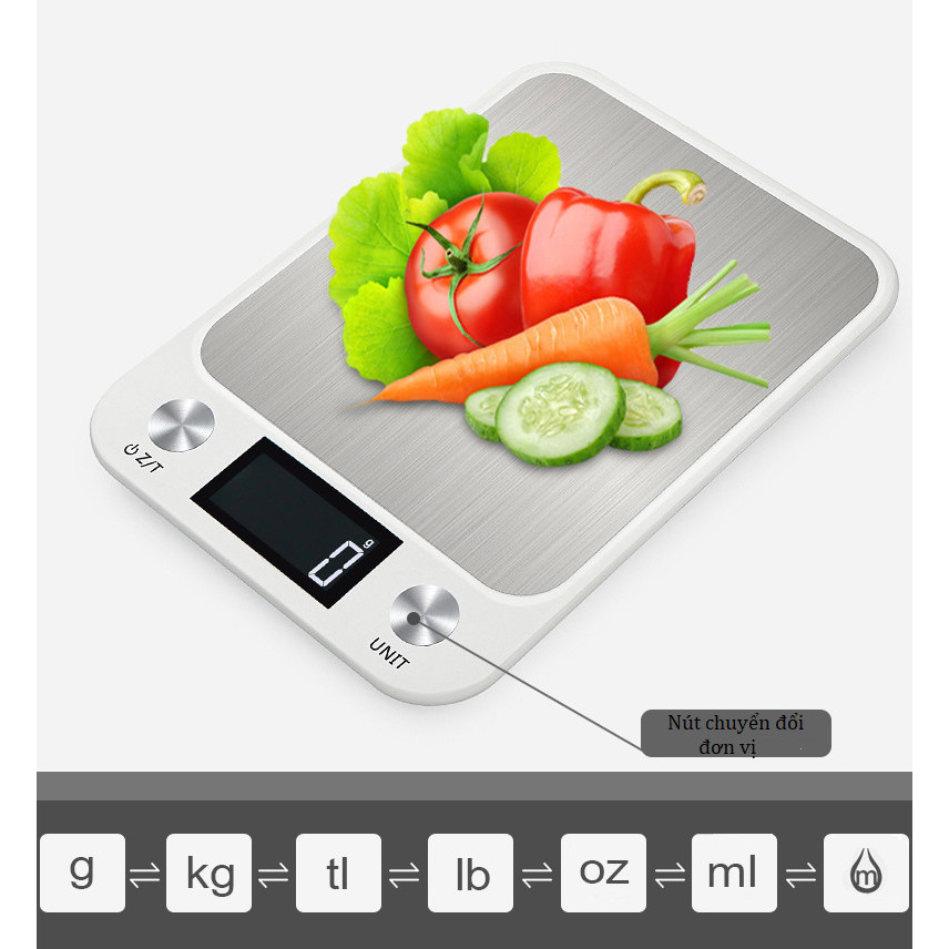 Cân điện tử, cân sữa, bột, rau, trái cây, dược liệu thiết kế nút cảm ứng, tiện lợi M18 ( Tải trọng 5kg, 10kg - TẶNG KÈM 04 NÚT KẸP CAO SU ĐA NĂNG NGẪU NHIÊN )