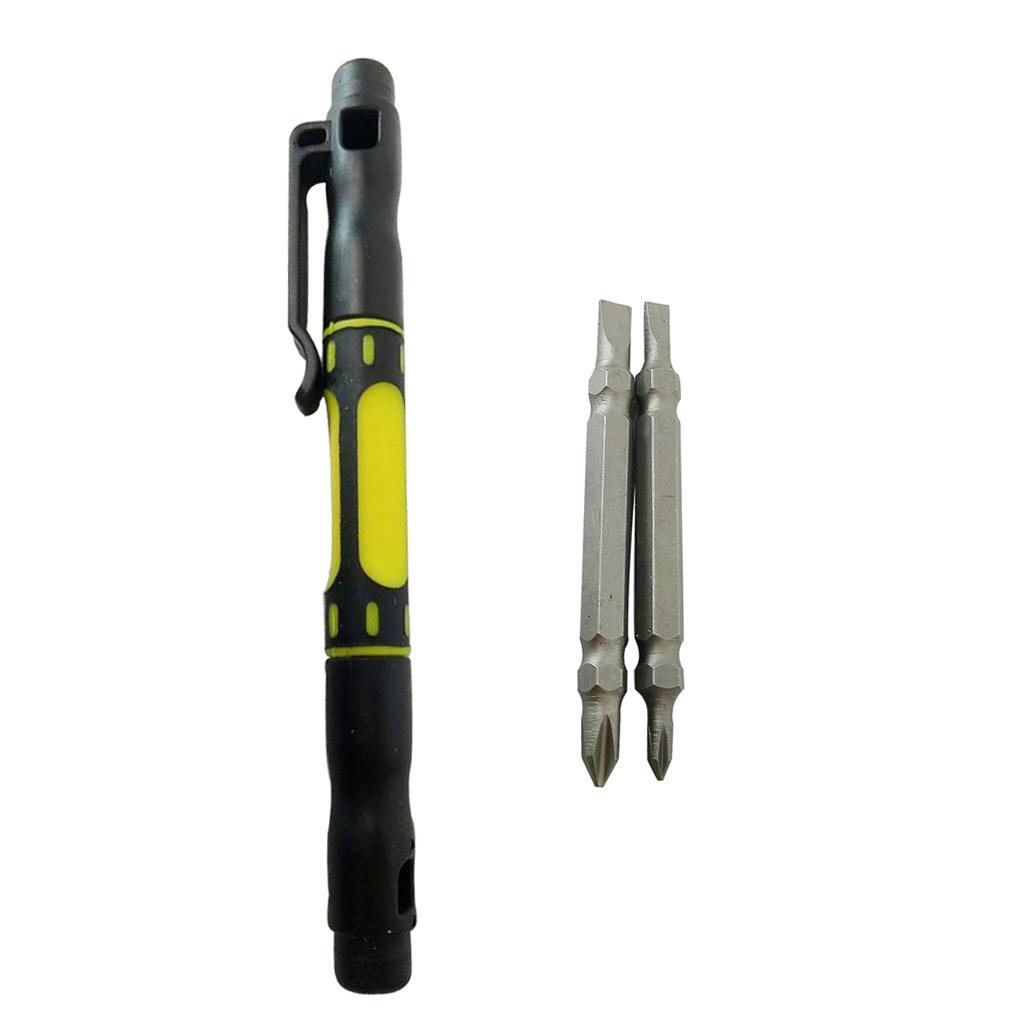 3 x 4 in 1 Bi-Material Multi-Bit Pocket Screwdriver Repair Eyeglass,Laptop
