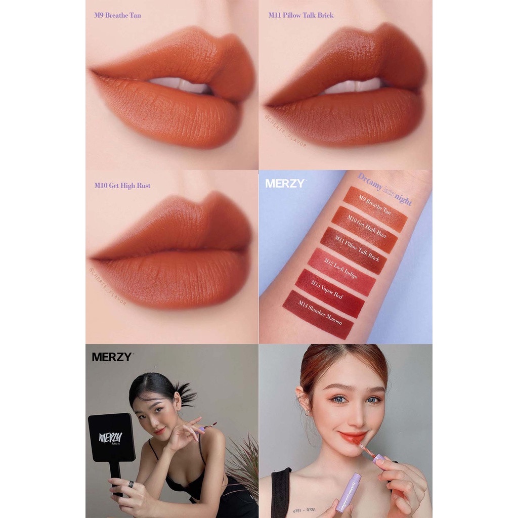 Combo Son Kem Lì Merzy Dreamy Late Night Mellow Tint 4g + Son Dưỡng Ẩm Có Màu Merzy The Heritage All Day Lip Care 4g