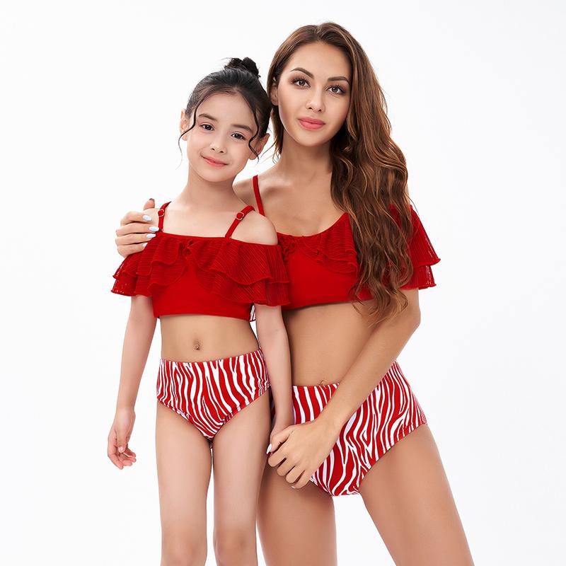 Phù Hợp Với Họ Mẹ Bơi Bikini 2021 Nữ, Có Phụ Nữ Đồ Bơi Trẻ Em Kid Cho Bé Bãi Biển Đồ Bơi Biquini Infantil