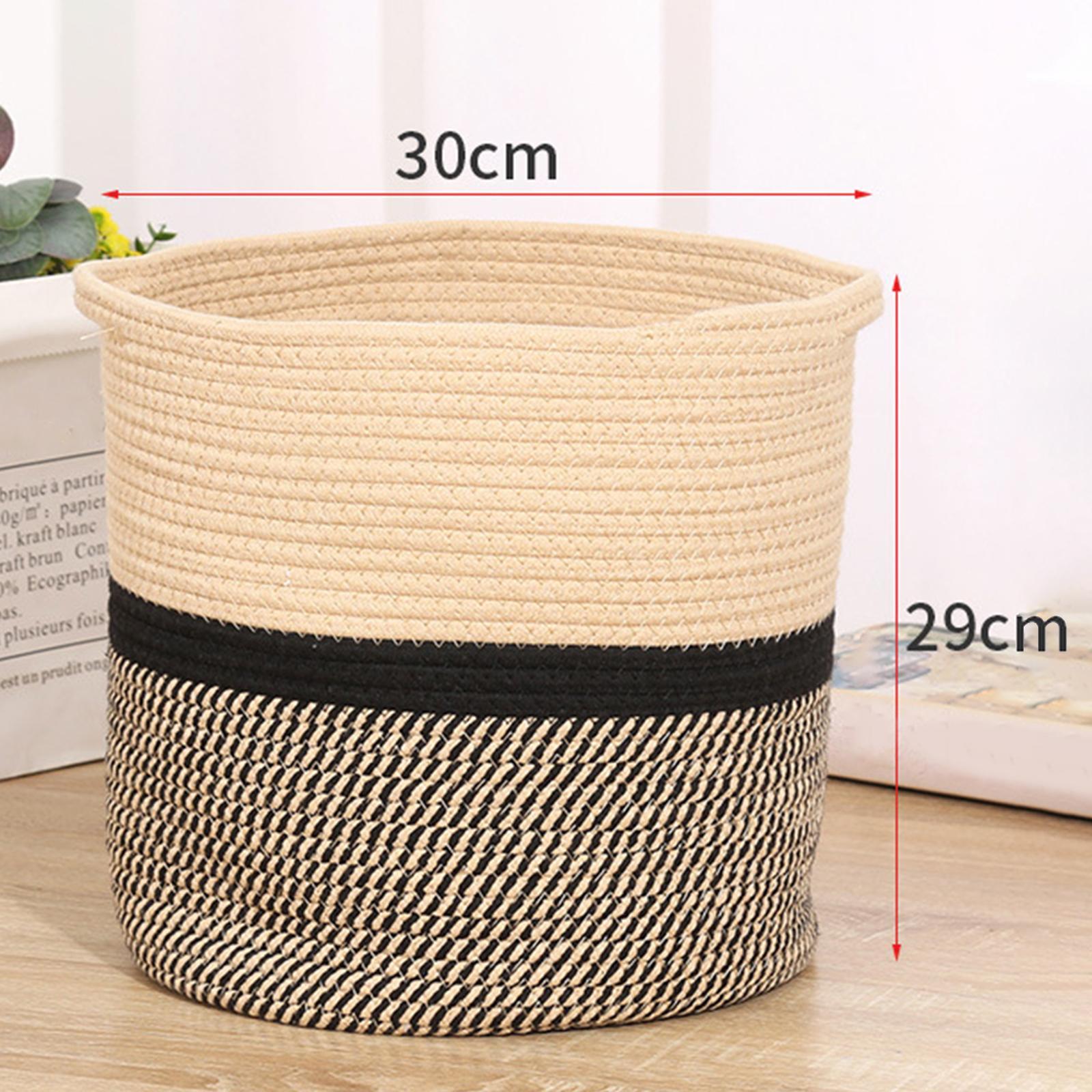 Laundry Hamper, Decorative Organizing Basket, Freestanding Woven Rope Storage Basket for Socks Blanket Toys
