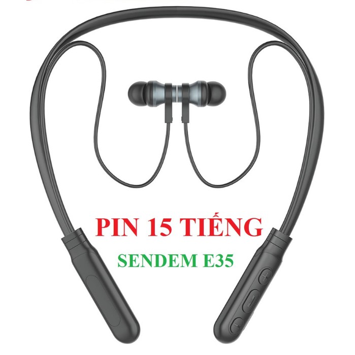 Tai Nghe Bluetooth Quàng Cổ Tiện Lợi Sendem E35 - Kiểu Dáng Thể Thao - Sang Trọng - Hàng Chính Hãng