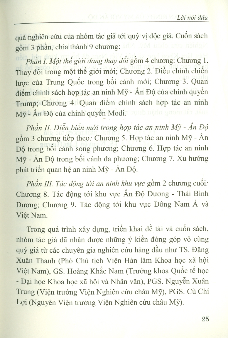 Hợp Tác An Ninh Của Mỹ Với Ấn Độ Trong Bối Cảnh Mới (Sách chuyên khảo)