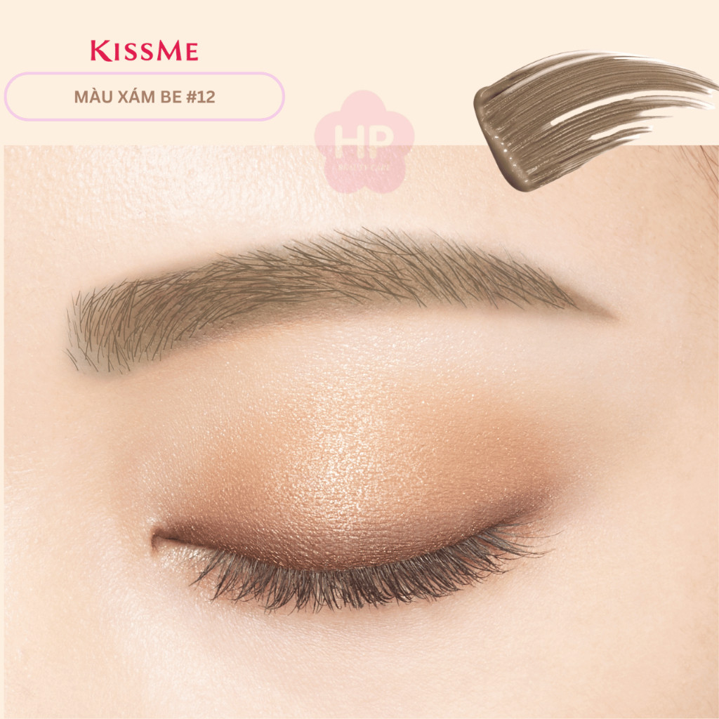 Mascara Chải Đổi Màu Lông Mày Chống Trôi Siêu Bền Kissme Heavy Rotation Màu Xám Be Sáng EX12 (8g)
