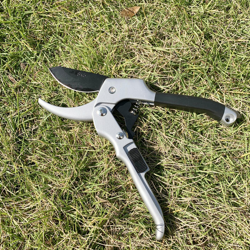 Kéo cắt cành màu bạc lưỡi trượt