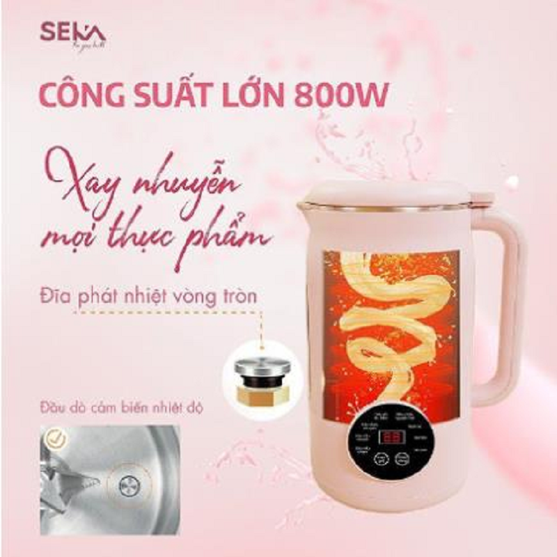 Máy Làm Sữa Hạt Đa Chức Năng Máy Xay Nấu Sữa Hạt Sữa Đậu Nành SEKA SK320 Pro 1200ml, Điều Khiển Cảm Ứng BH 1 Năm - Hàng chính hãng