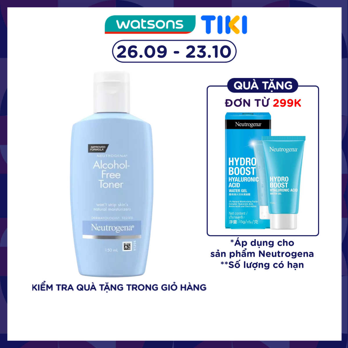 Nước Hoa Hồng Neutrogena Alcohol Free Không Cồn 150ml