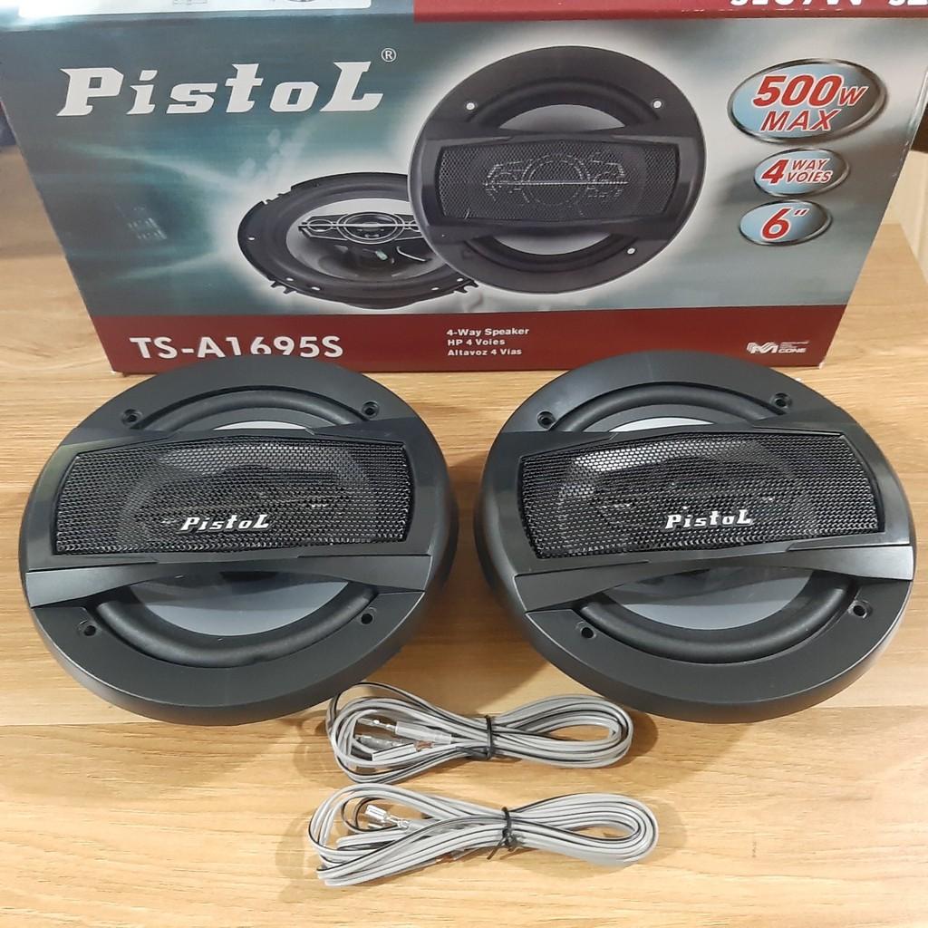 Bộ 2 Loa Siêu Trầm 500W Cho Ô Tô Xe Hơi - Loa Cánh Cửa 16cm - 6 inch - Loa Đồng Trục 4 Đường Tiếng Pistol TS-A1695S