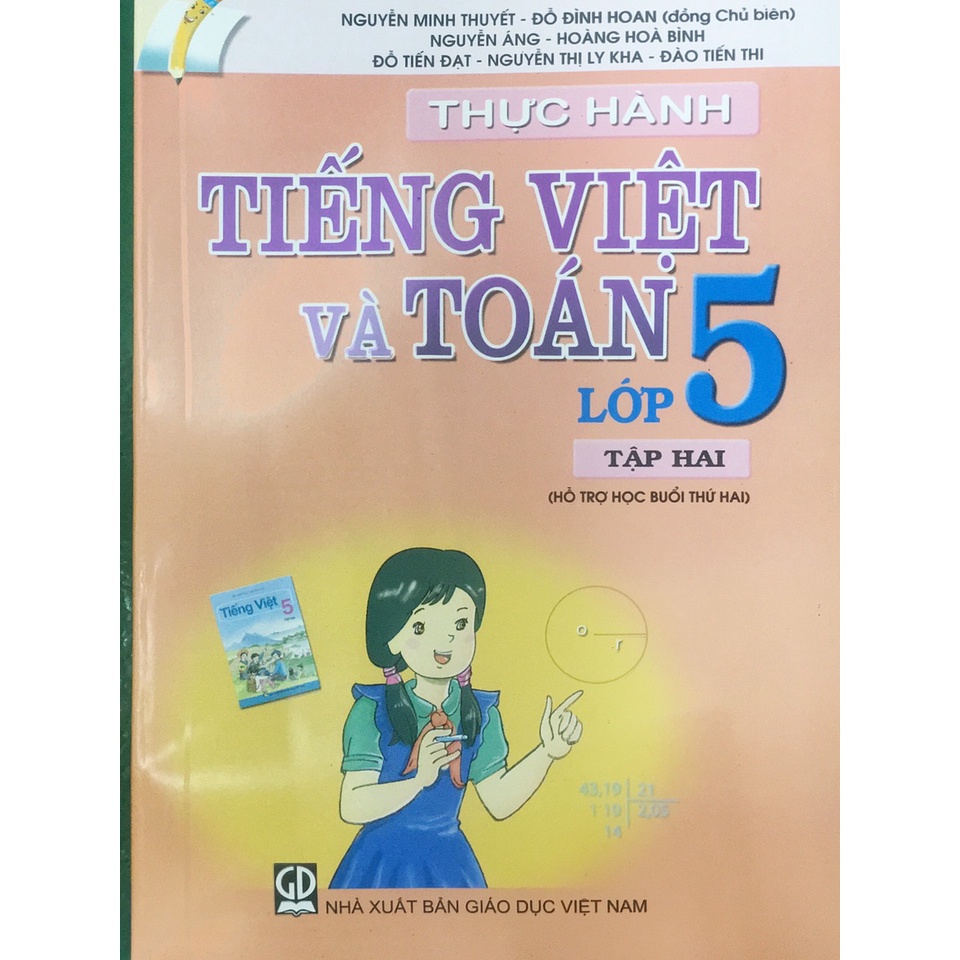 Sách - Thực Hành Tiếng Việt Và Toán Lớp 5 Tập Hai và 2 tập giấy kiểm tra 4 ô ly (6 tờ đôi )