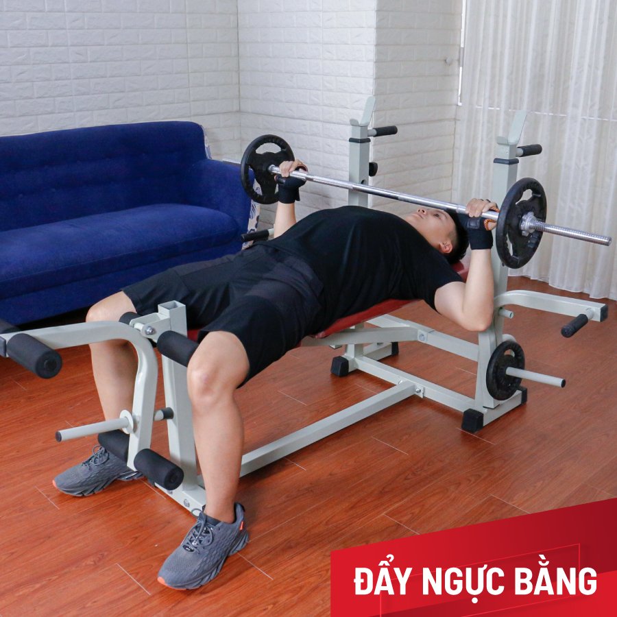 Giàn tạ đa năng Zasami DV 2014 kèm 54kg tạ gang , đòn tạ 1m5, 1 găng tay tập tạ