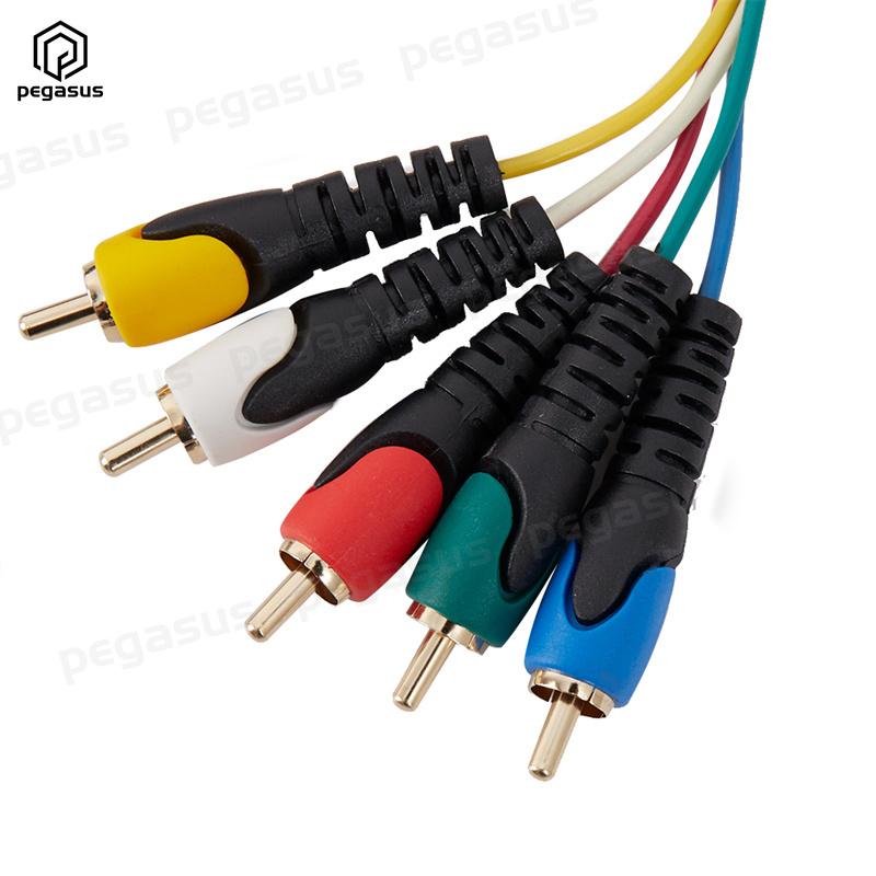 Cáp âm thanh và video đầu mạ vàng 5 Cáp mở rộng âm thanh và video Lotus 5RCA Male / 5RCA Male 1,8m Màu sắc: Đen