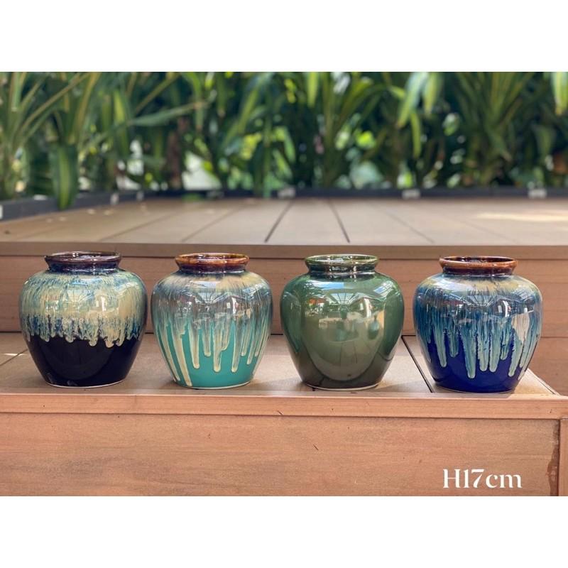 Bình cắm hoa, men chảy- hỏa biến. Gốm sứ Bát Tràng