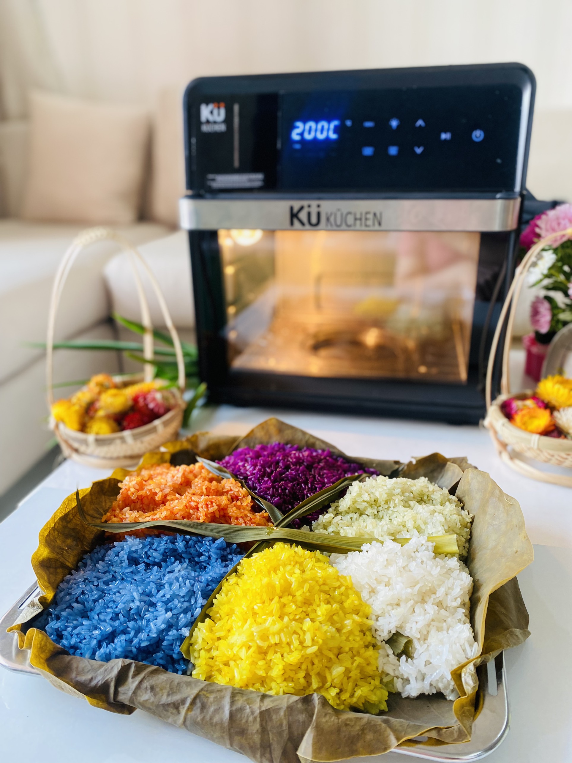 Nồi Chiên Không Dầu Kết Hợp Nồi Hấp - KUCHEN ĐỨC -  KU PCL2228 - 15 Lít - Hàng chính hãng.