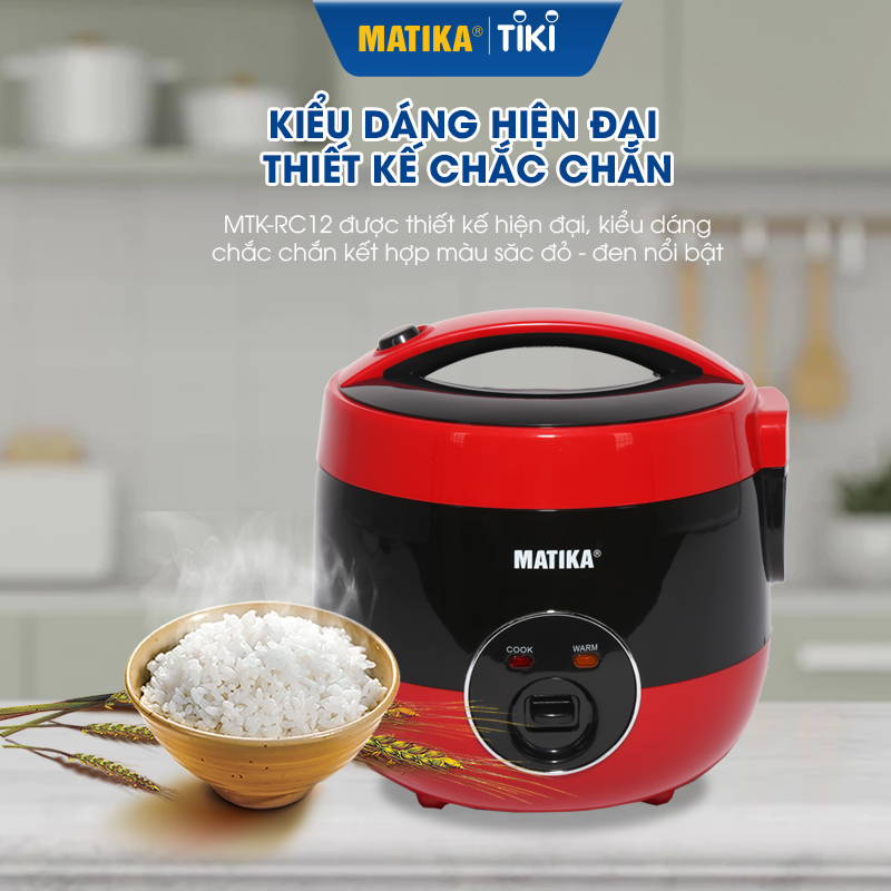 Nồi Cơm Điện Mini MATIKA 1.2L MTK-RC12 - Hàng chính hãng