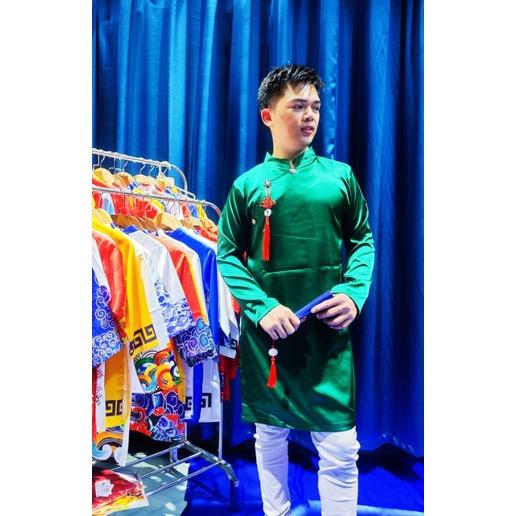 Áo dài nam các màu trơn phối dây tài lộc