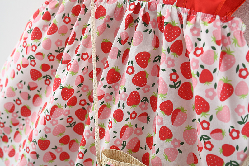 Set đầm xòe bé gái kèm túi đeo chéo xinh xắn, đầm đi biển mùa hè cho bé từ 9-18kg - váy cho bé dễ thương