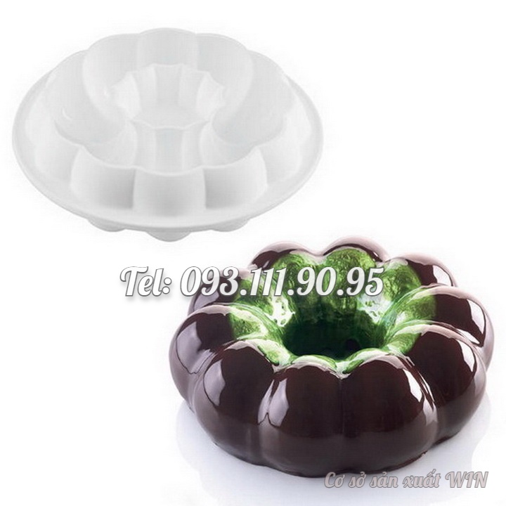 Khuôn silicon làm đế bánh, rau câu tròn hình bí ngô - Loại 21 cm - Mã số 1167
