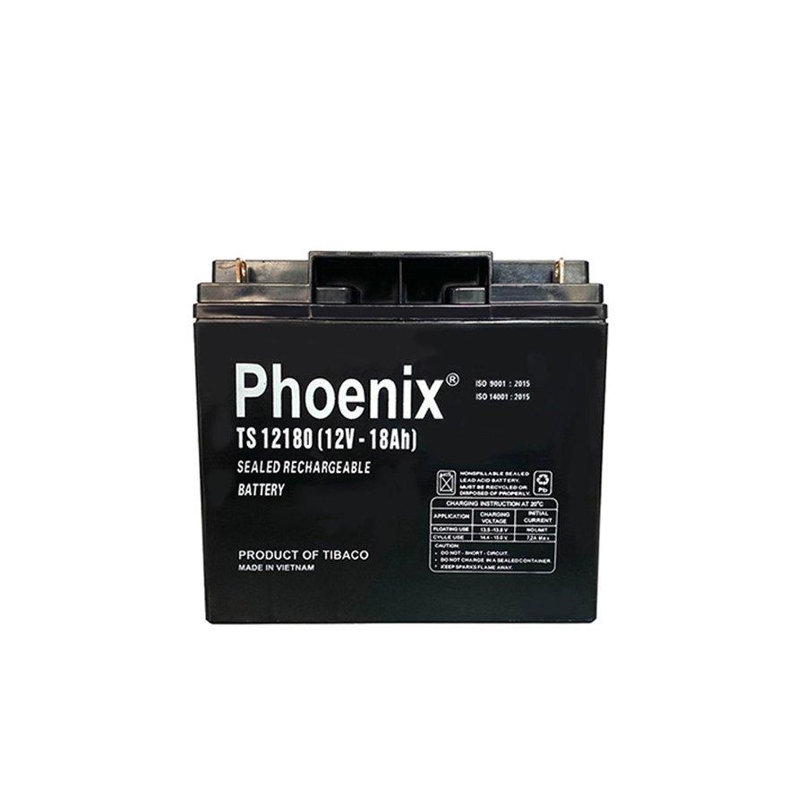 Bình Ắc Quy Khô PHOENIX TS12180 12V-18AH Dùng Cho UPS, Loa Kéo, Bình Phun Thuốc Sâu, Cửa Cuốn
