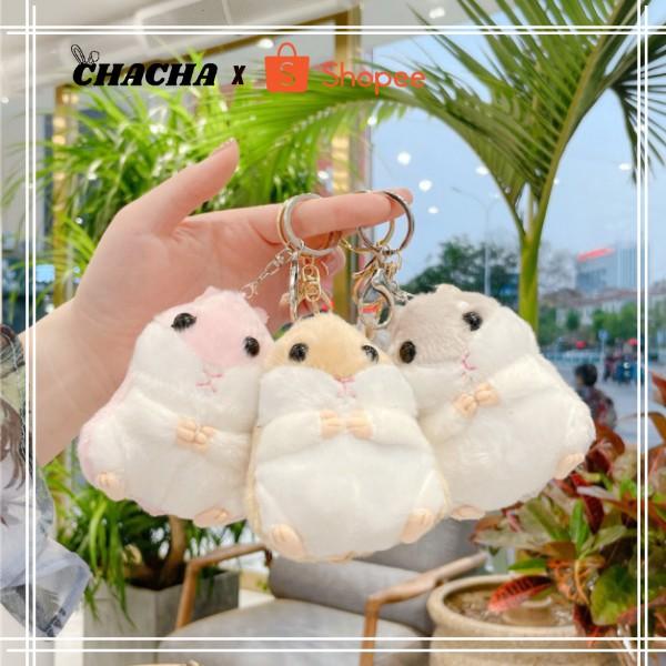 Móc khóa hình chuột hamster nhồi bông treo balo túi xách siêu dễ thương Chacha Sweet