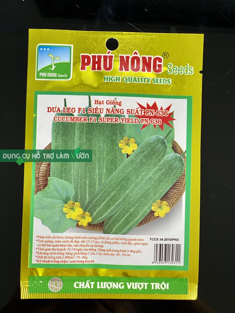 Hạt dưa leo siêu năng suất PN636 Phú Nông gói 1gr