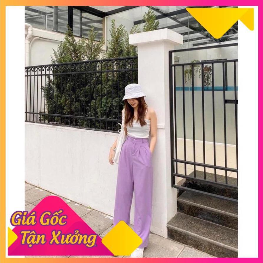 QUẦN ỐNG RỘNG DÁNG DÀI MÀU TÍM PHONG CÁCH HÀN QUỐC DÀI 100CM 935