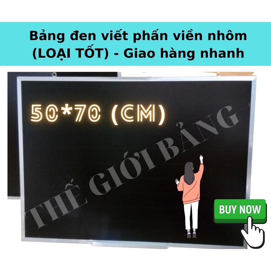 Bảng đen viết phấn viền nhôm 50 x 70 cm - Có kẻ sọc ngang 5cm