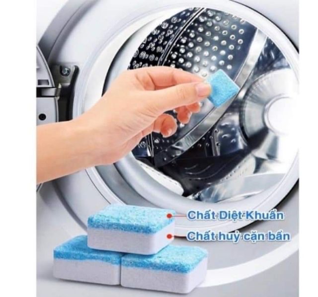 Hộp 12 viên tẩy sạch lồng máy giặt , loại bỏ cặn lắng và chất bẩn gây mùi hôi trong máy giặt ,   giúp làm sạch quần áo , phù hợp với tất cả các loại máy giặt 