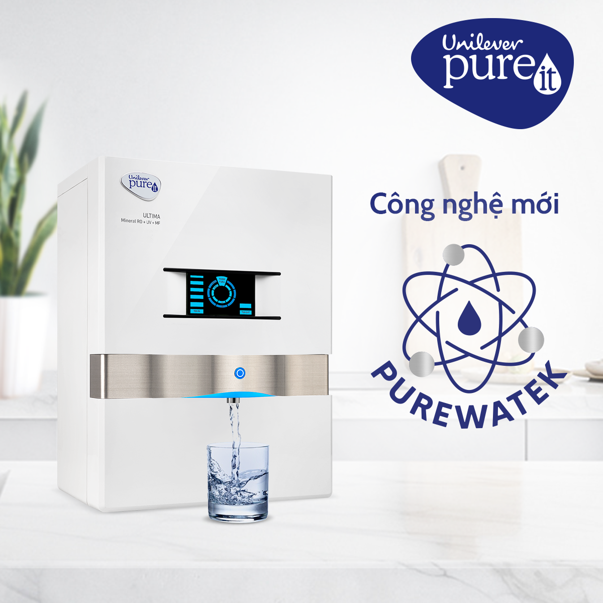 Máy Lọc Nước Pureit Ultima White Lọc Nguyên Khối Tích Hợp Công Nghệ RO + UV + MF - Hàng Chính Hãng