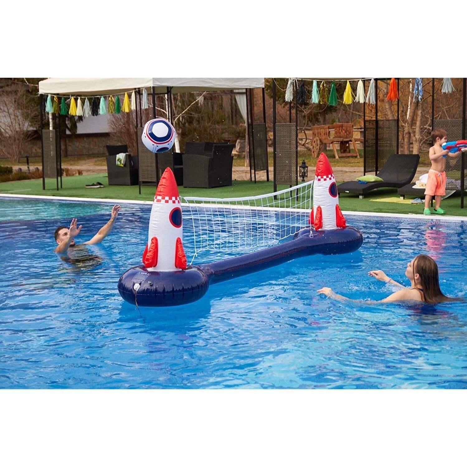 Trò chơi bóng chuyền hồ bơi cho gia đình Inflatable Swimming Pool Float Set Volleyball Net