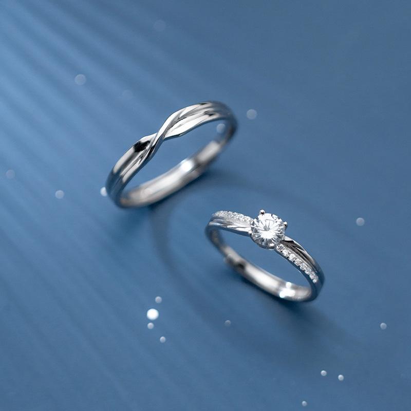 Nhẫn Đôi Bạc Blue Peach First Love ND255