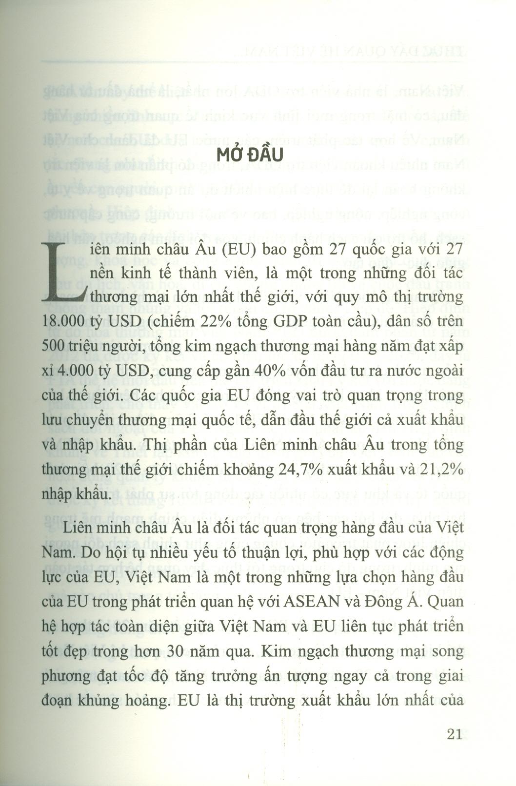 Thúc Đẩy Quan Hệ VIỆT NAM - LIÊN MINH CHÂU ÂU Trong Bối Cảnh Mới