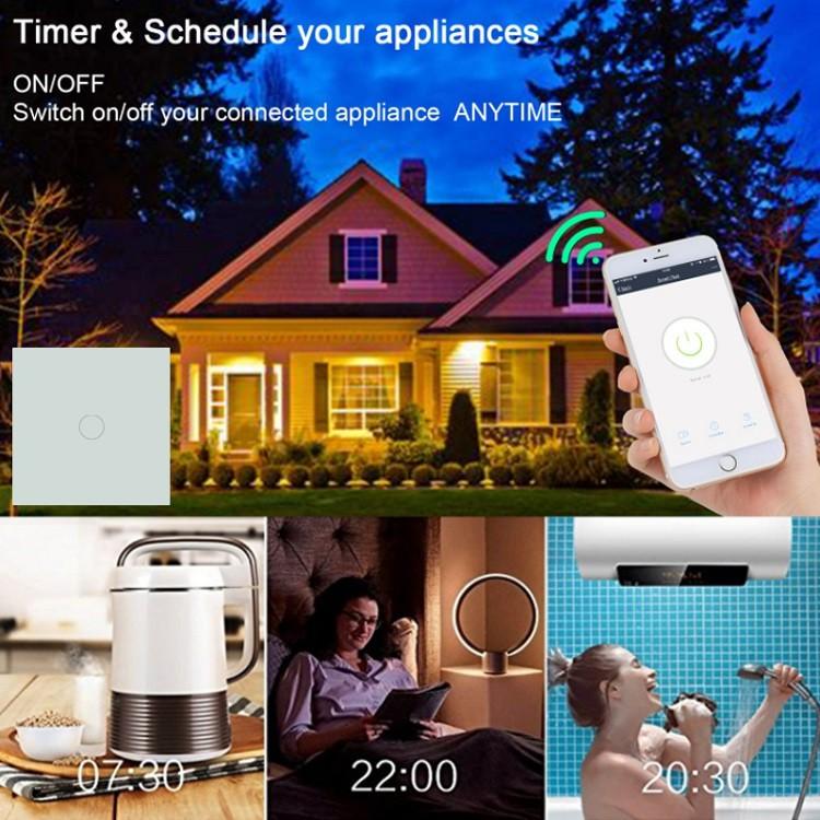 Công Tắc Thông Minh Wifi Mặt Vuông . Điều Khiển Từ Xa Bằng Điện Thoại Dùng App. Smart Life/ Tuya
