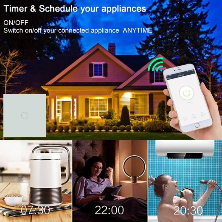 Công Tắc Thông Minh Wifi Mặt Vuông (Không Cần Dây N). Điều Khiển Từ Xa Bằng Điện Thoại Dùng App. Smart Life/ Tuya