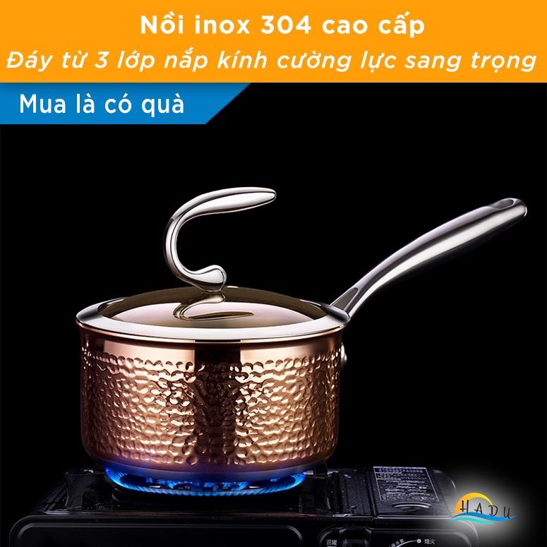 Nồi Inox Bếp Từ 304 3 Đáy Cao Cấp 16cm Đạt Chất Lượng Đức HADU