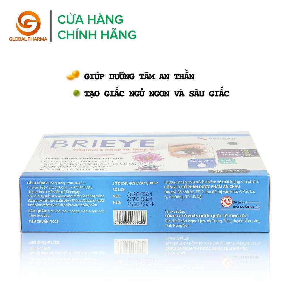 Hình ảnh Viên uống Brieye Dược Phẩm An Châu hỗ trợ giảm nguy cơ đục tinh thủy hỗ trợ thị lực cho mắt vitamin e hộp 3 vỉ 30 viên