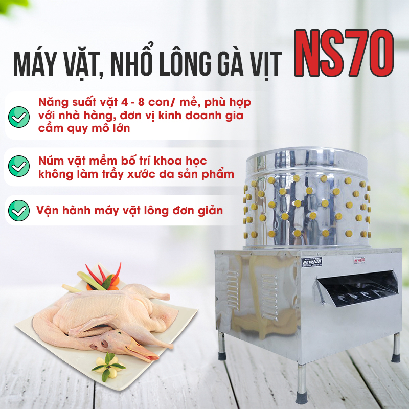 Máy Vặt, Nhổ Lông Gà Vịt Ngan NEWSUN 70 Cm - Hàng Chính Hãng