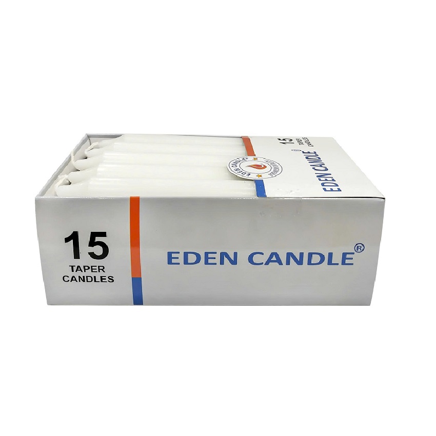 Hộp 15 cây nến thơm thẳng Eden Candle FTRAMART EDC2317 cao 15 cm (Trắng)