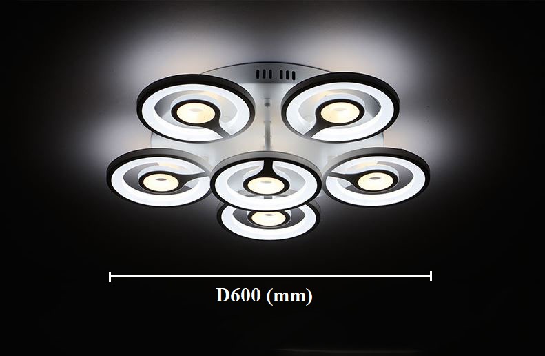 Đèn trần REATY kiểu dáng sang trọng 3 chế độ ánh sáng - kèm bóng LED chuyên dụng và điều khiển từ xa