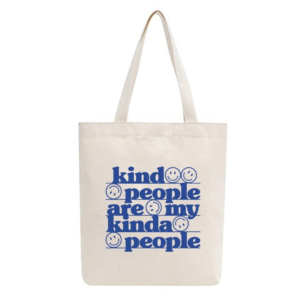 Túi tote vải mộc Tiệm nhà Pony dây kéo in hình Kind people are kinda people PM65