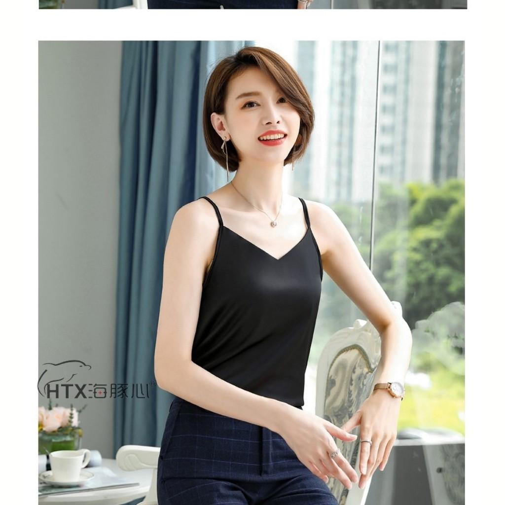 Áo Hai Dây Lụa Cổ Tim Nữ Cao Cấp