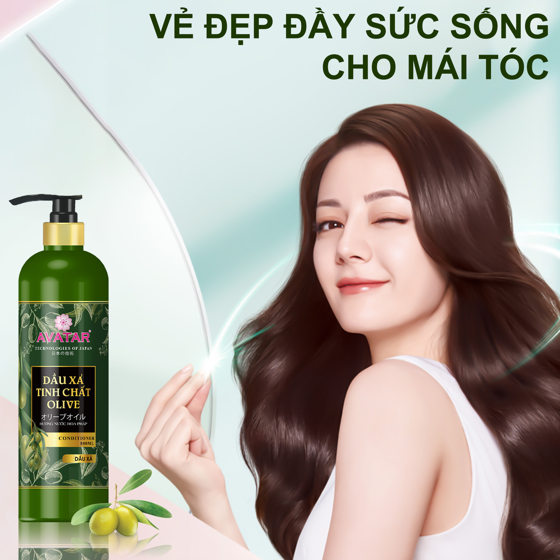 Dầu Xả Avatar Cao Cấp Tinh Chất OLIVE Giúp Tóc Bồng Bềnh Chắc Khỏe 800Ml