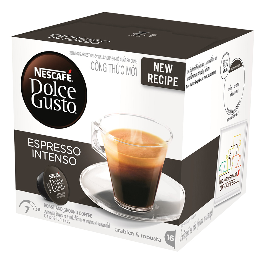 Hộp 16 Viên Nén Cà Phê Rang Xay Nescafe Dolce Gusto - Espresso Intenso (96g)