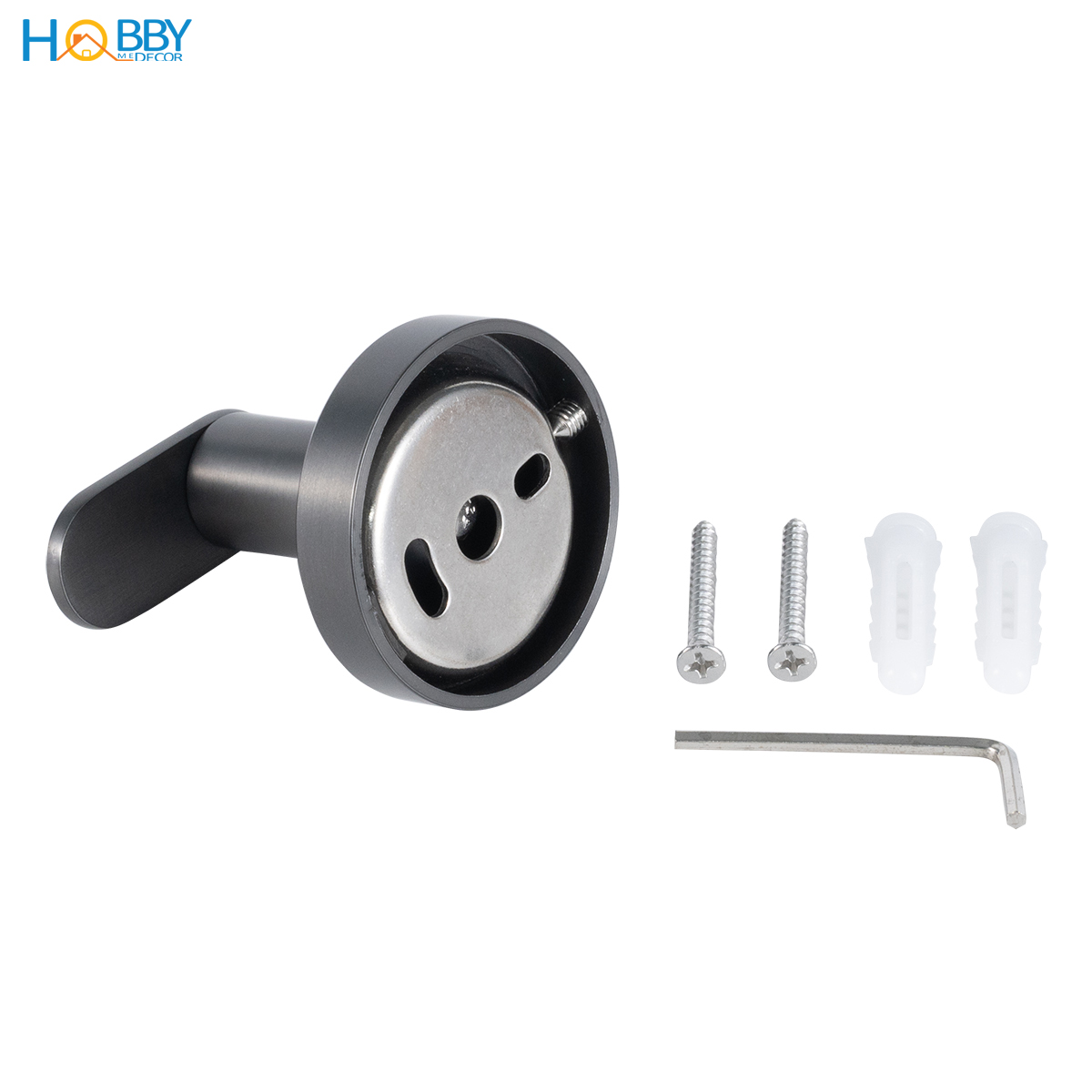 Móc treo đồ decor inox 304 xám Hobby home decor MT1X mẫu khoan tường