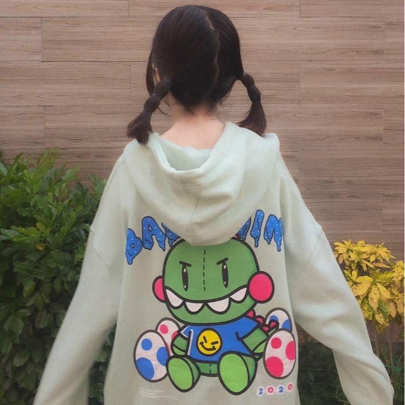 Áo Khoác Hoodie Kiểu Unisex Baby Dino HOT RẺ ĐẸP Áo Khoác Chống Nắng thun Nỉ Tay Dài Nam Nữ Couple Xinh Xắn