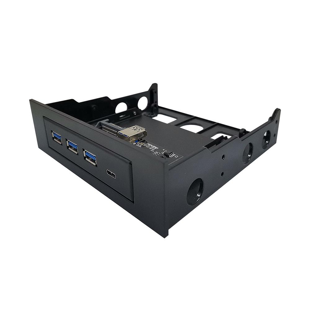 Multifunctional Extended CD Driver Panel 5.25/3.5'' Floppy Front Panel with Type-C Three USB3.0 Ports USB&Power Cable