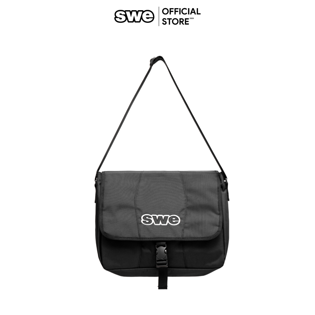 Túi đeo chéo nam nữ unisex SWE MESSENGER BAG  canvas đen phong cách hiện đại - Thương hiệu SWE VN