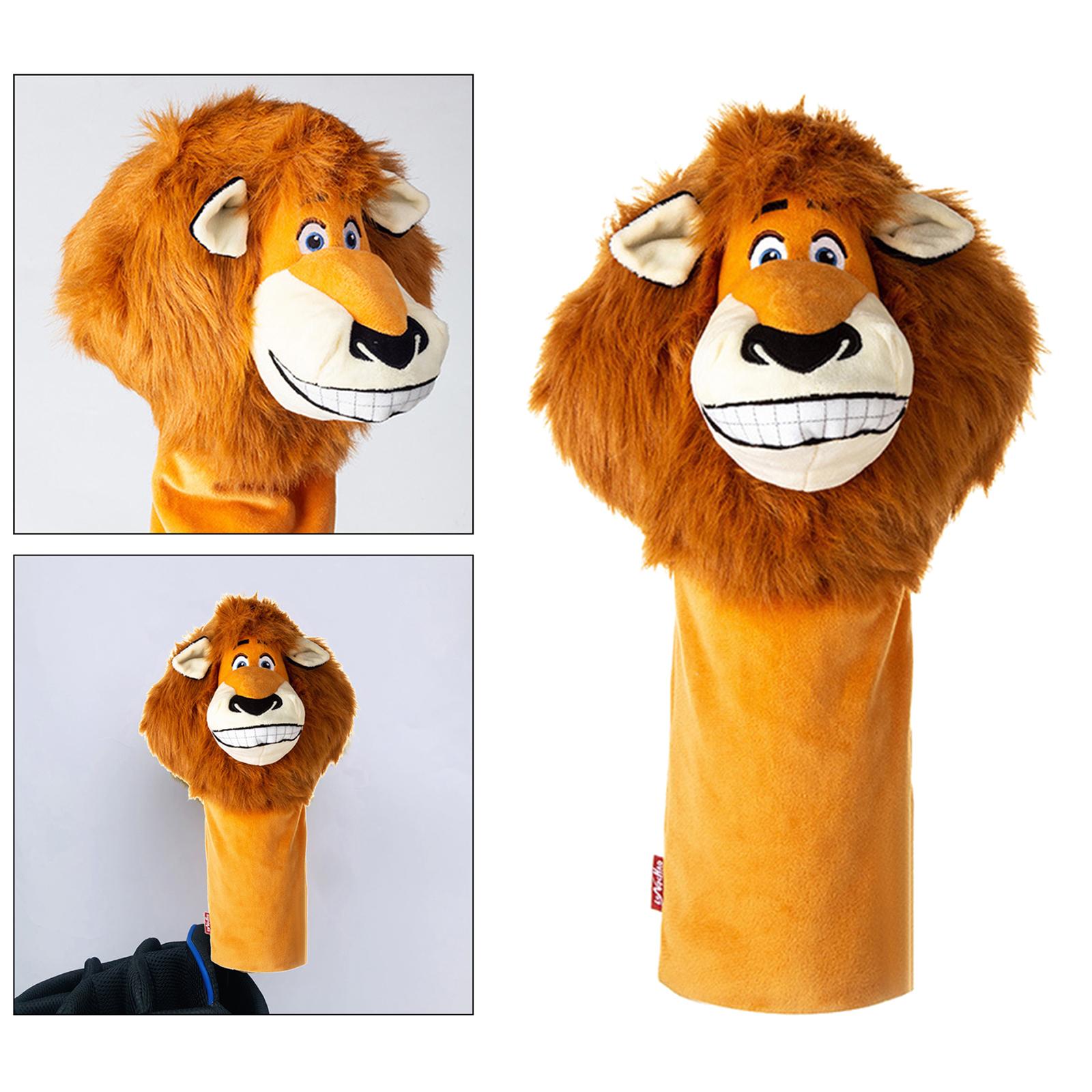 Cute Plush Golf Head Cover Animal Lion Club No.1 Driver Headcover Protective Professional Universal Club Carrying Protector Accessories for Golfer