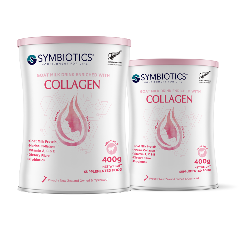 Combo 2 lon SỮA DÊ BỔ SUNG TINH CHẤT COLLAGEN SYMBIOTICS 400G- SYMBIOTICS GOAT MILK DRINK  ENRICHED WITH COLLAGEN 400G